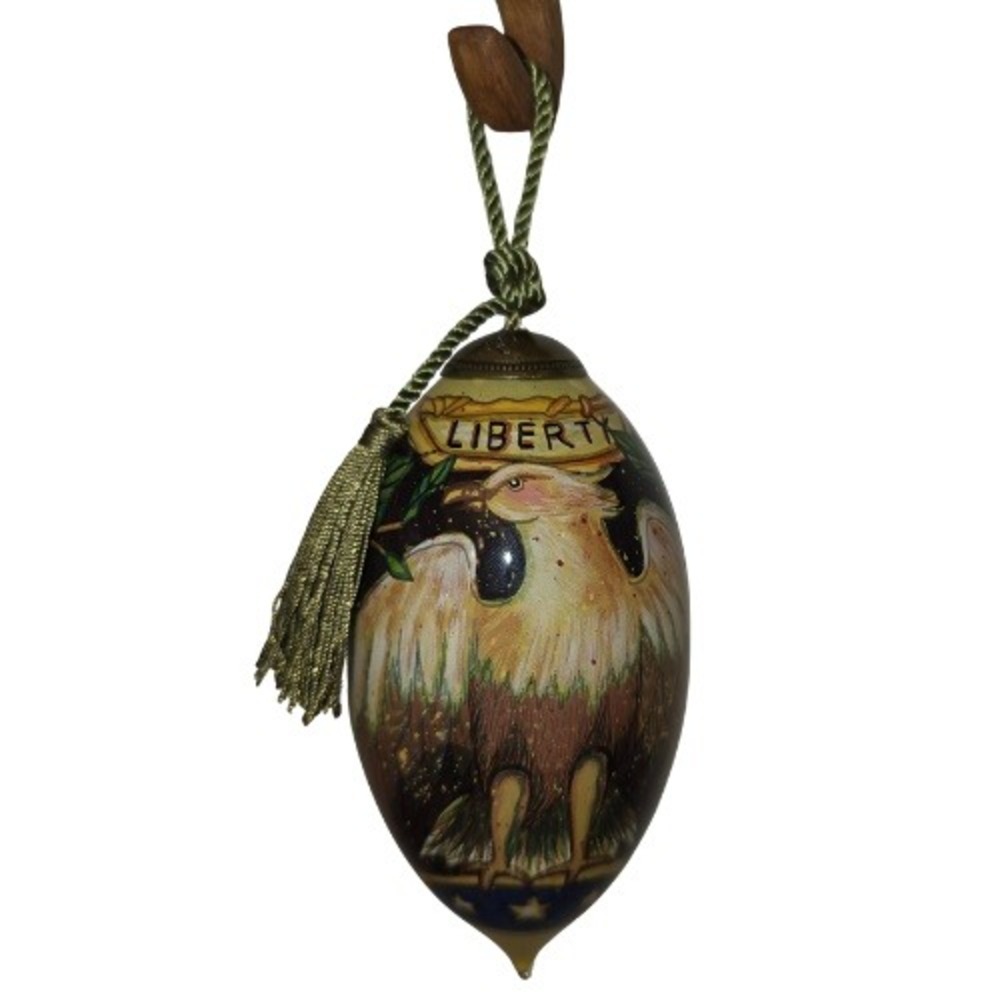 Patriotic 5" Bald Eagle Liberty Hand Painted‎ Winget Ornament Tassel Americana